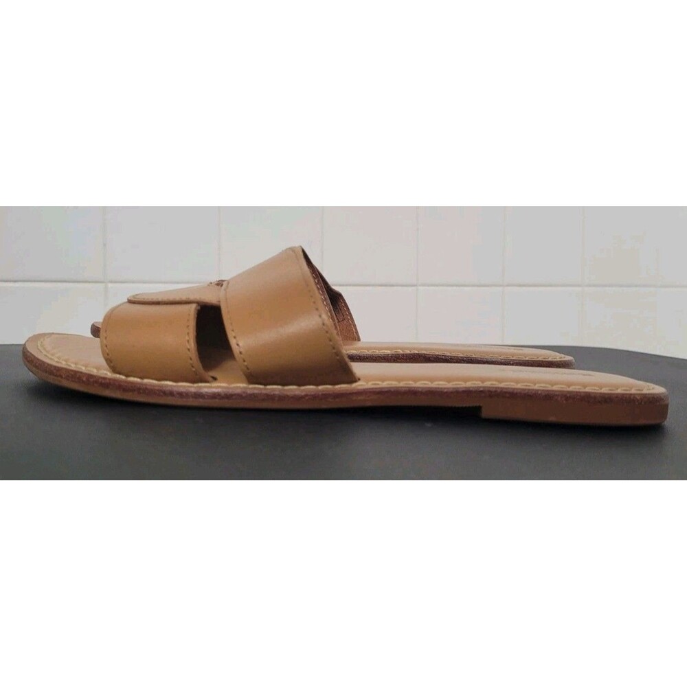 Soludos Shea Interlocking Leather Slide Tan Sandals Size 8.5 NWOB Minimalist - Picture 6 of 10
